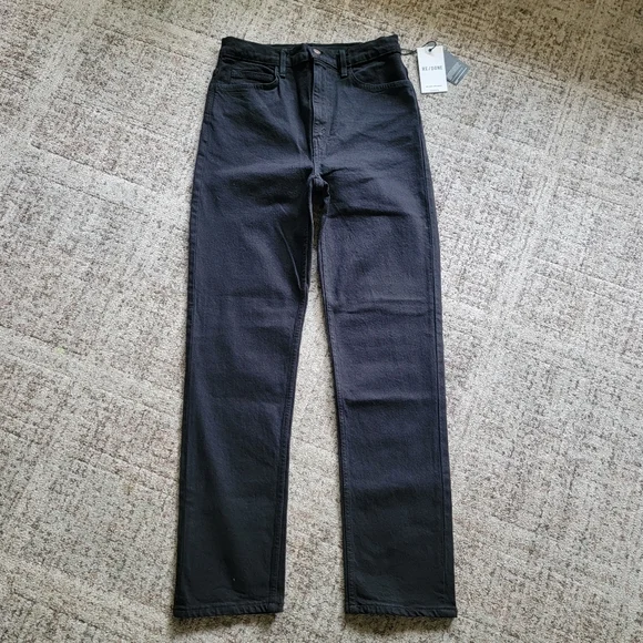 NWT Re/Done Classic Black 90s High Rise Loose Relaxed Straight Fit Jeans Size 27